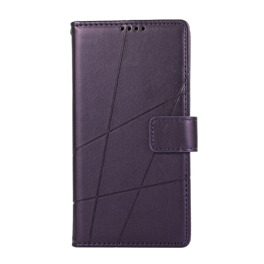 For Redmi K70 Ultra PU Genuine Leather Texture Embossed Line Phone Case(Purple) by buy2fix