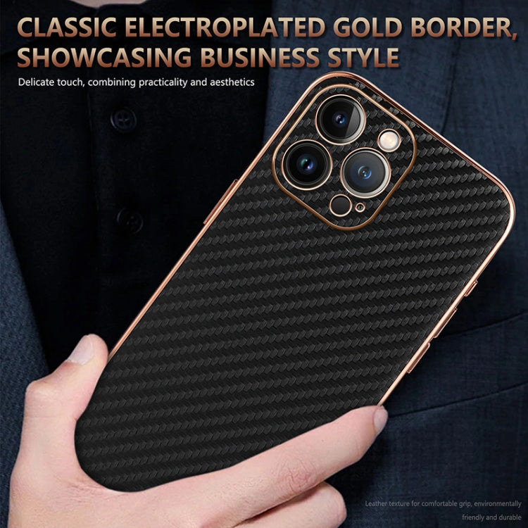 For iPhone 13 Pro AZNS Electroplated Edge Carbon Fiber Texture Phone Case(Blue) - iPhone 13 Pro Cases by AZNS | Online Shopping UK | buy2fix