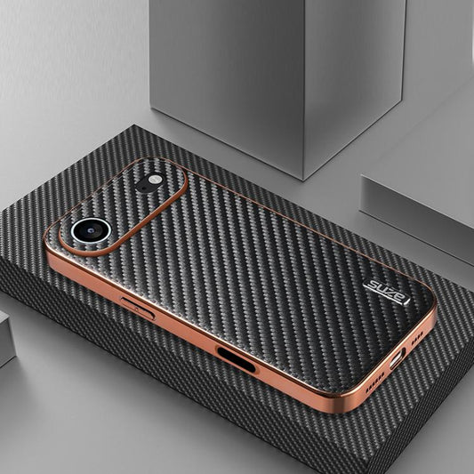 For iPhone 17 Air AZNS Electroplated Edge Carbon Fiber Texture Phone Case(Black) - iPhone 17 Air Cases by AZNS | Online Shopping UK | buy2fix