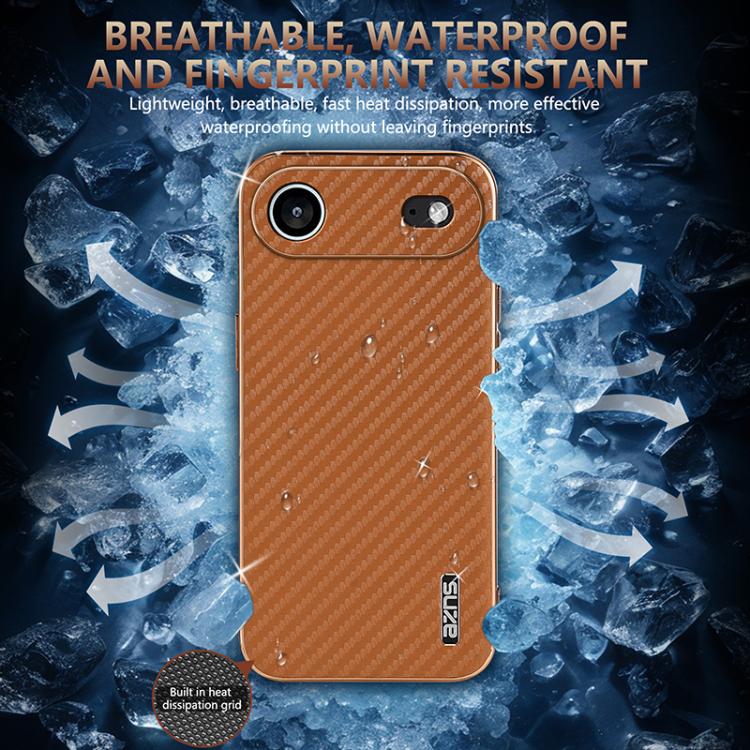 For iPhone 17 Air AZNS Electroplated Edge Carbon Fiber Texture Phone Case(Blue) - iPhone 17 Air Cases by AZNS | Online Shopping UK | buy2fix