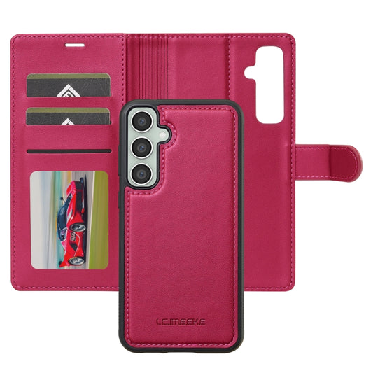 For Samsung Galaxy S23 FE 5G LC.IMEEKE L2 Series Detachable Magsafe PU Phone Case with Lanyard(Red) by LC.IMEEKE