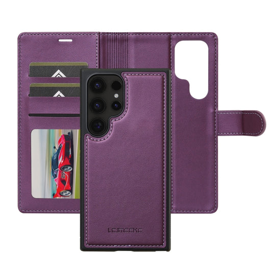 For Samsung Galaxy S24 Ultra 5G LC.IMEEKE L2 Series Detachable Magsafe PU Phone Case with Lanyard(Purple) by LC.IMEEKE