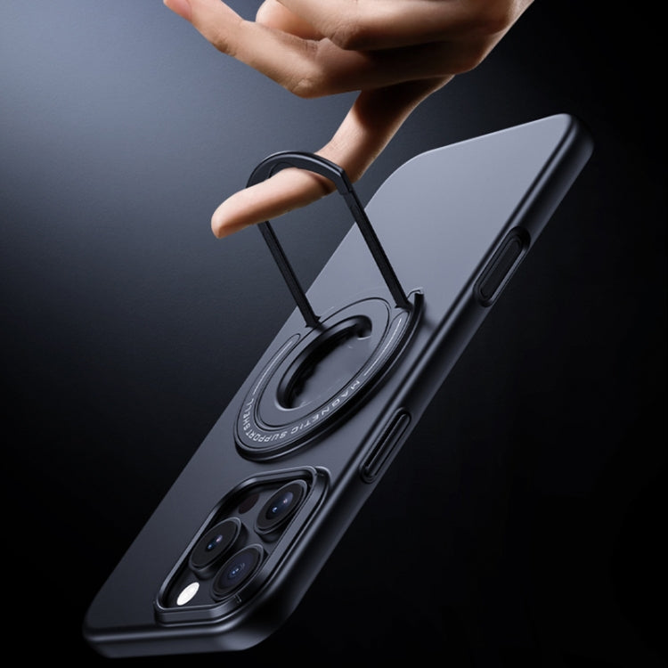 For iPhone 16 Pro Max Matte Magsafe Magnetic Phone Case with Trolley Holder(White) by buy2fix