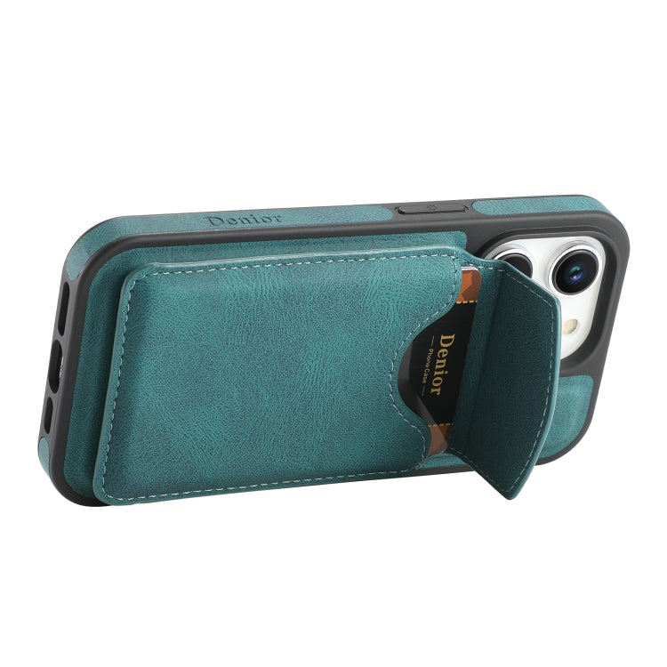 For iPhone 13 Pro Denior D19 Skin Feel MagSafe Detachable Card Slot Phone Case(Blue) by Denior