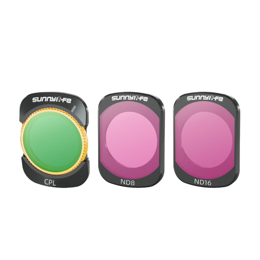 For DJI Osmo Pocket 3 Sunnylife Camera Lens Magnetic Metal Filter, No Impact On Gimbal Reset, Filter:3 in 1 CPL ND8 ND16 by Sunnylife