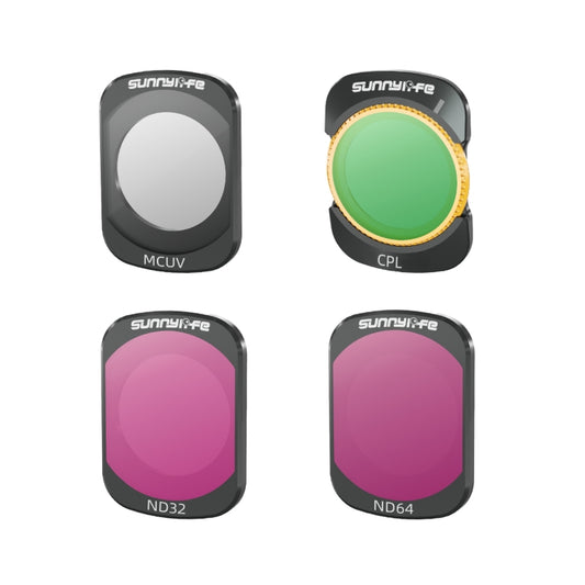 For DJI Osmo Pocket 3 Sunnylife Camera Lens Magnetic Metal Filter, No Impact On Gimbal Reset, Filter:4 in 1 UV CPL ND32 ND64 by Sunnylife