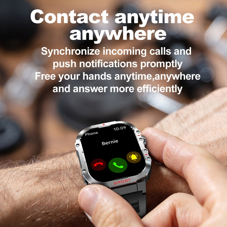 G45 2.01 inch Screen Silicone Strap 10m Waterproof Smart Watch, Support Flashlight / Bluetooth Call / HRV(Black) by buy2fix