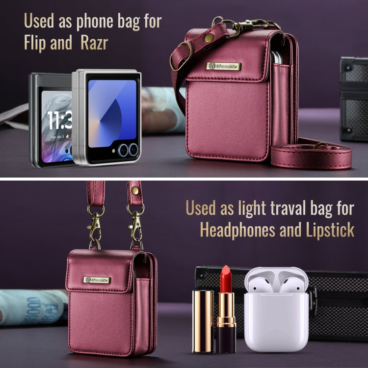 CaseMe Me50 Mini Universal Bag for Apple and Samsung Headphones + Lipstick(Wine Red) by CaseMe
