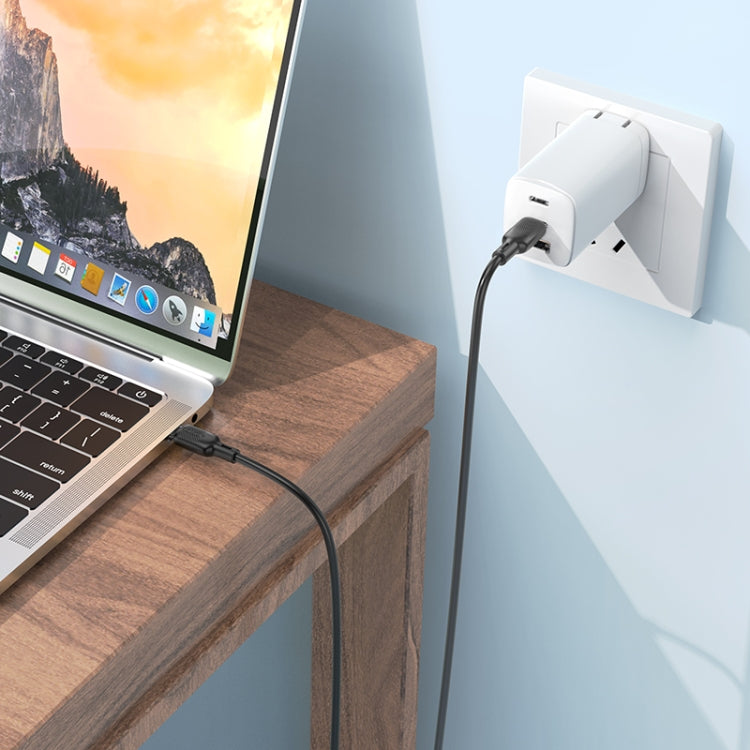 BOROFONE BX113 60W USB-C / Type-C to Type-C Silicone Charging Data Cable, Length:2m(Black) - USB-C & Type-C Cable by Borofone | Online Shopping UK | buy2fix