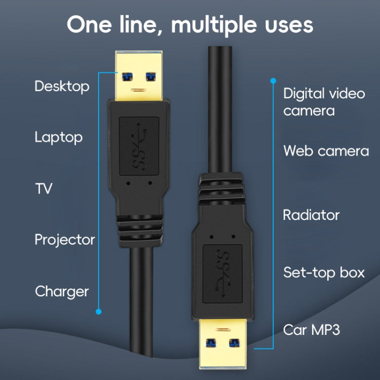 USB 3.0 Male To USB 3.0 Male Double End USB Cable, Length:0.3m(Black) by buy2fix