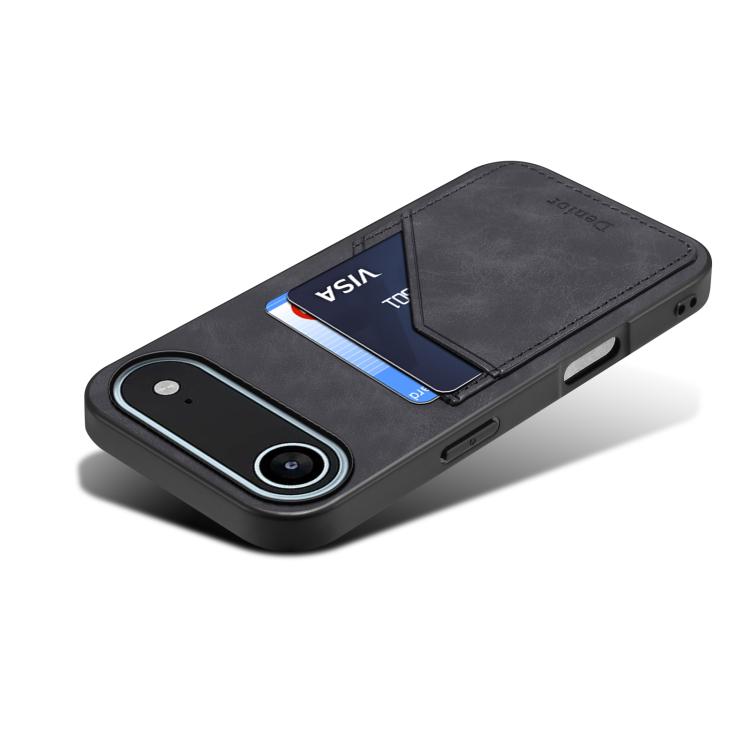 For iPhone Air Denior D09 PU Dual Card Slot Back Cover Phone Case(Black) - iPhone Air Cases by Denior | Online Shopping UK | buy2fix