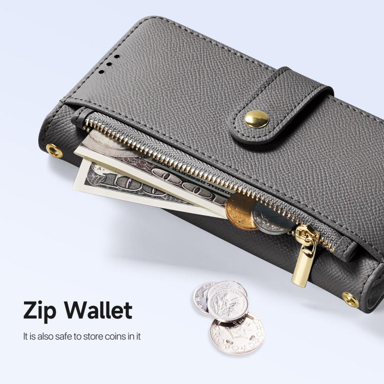 For iPhone 17 Pro Max DUX DUCIS Lawa Series 2 in 1 Wallet Zipper Detachable MagSafe Phone Case with Lanyard(Grey) - iPhone 17 Pro Max Cases by DUX DUCIS | Online Shopping UK | buy2fix