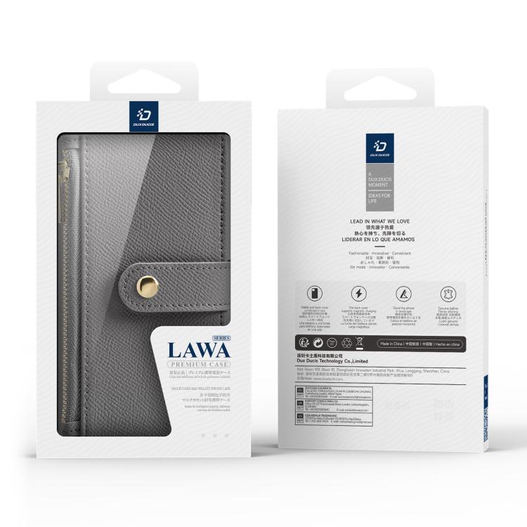 For iPhone 17 Pro DUX DUCIS Lawa Series 2 in 1 Wallet Zipper Detachable MagSafe Phone Case with Lanyard(Grey) - iPhone 17 Pro Cases by DUX DUCIS | Online Shopping UK | buy2fix