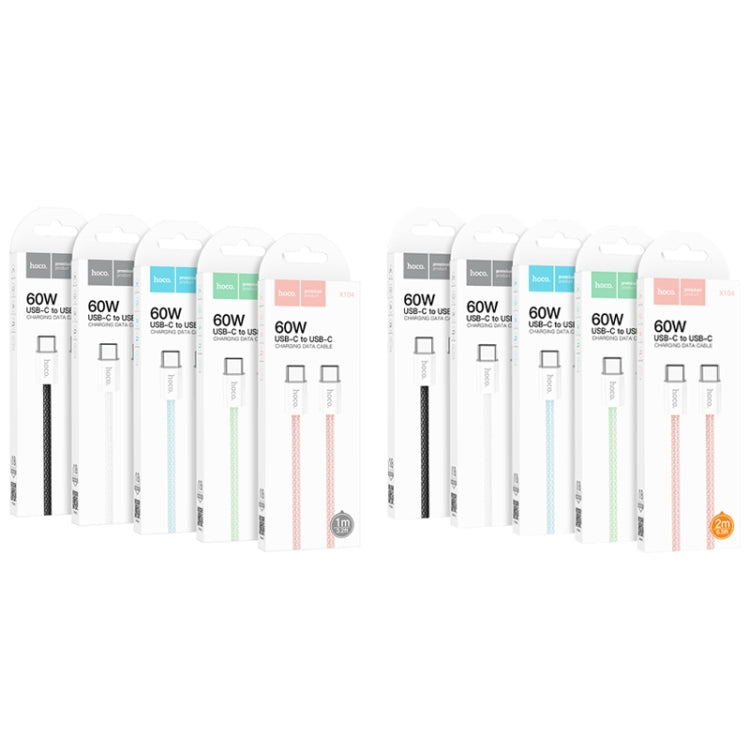 hoco X104 USB-C / Type-C to USB-C / Type-C Source 60W Charging Data Cable, Length:1m(White) - USB-C & Type-C Cable by hoco | Online Shopping UK | buy2fix