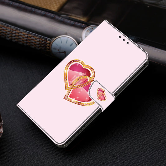 For iPhone 16 Pro Crystal Painted Leather Phone case(Love Peach) by buy2fix