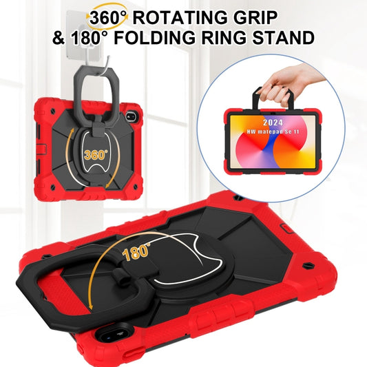 For Huawei Matepad SE 11 2024 Contrast Color Robot Silicone Hybrid PC Tablet Case(Red Black) by buy2fix