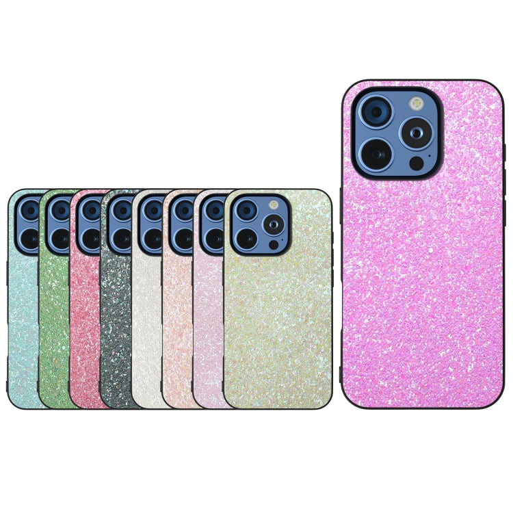For iPhone 16 Pro Black Frame Colorful Glitter Phone Case(Gold) by buy2fix