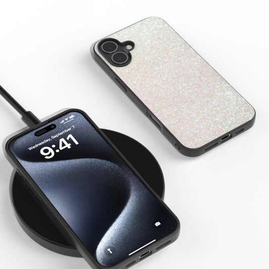 For iPhone 16 Plus Black Frame Colorful Glitter Phone Case(Gold) by buy2fix