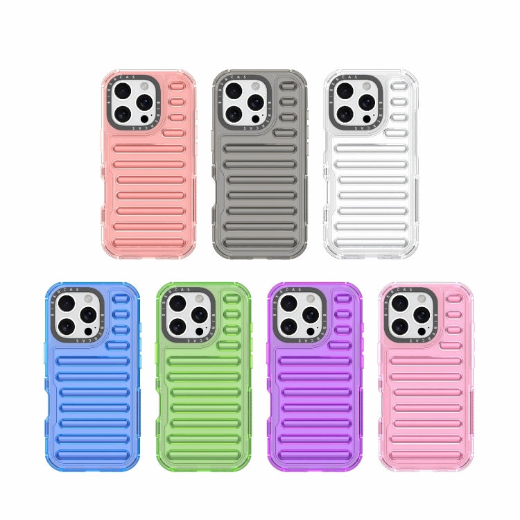 For iPhone 16 Pro High Transparency TPU Hybrid PC Airbag Phone Case(Transparent Purple) by buy2fix