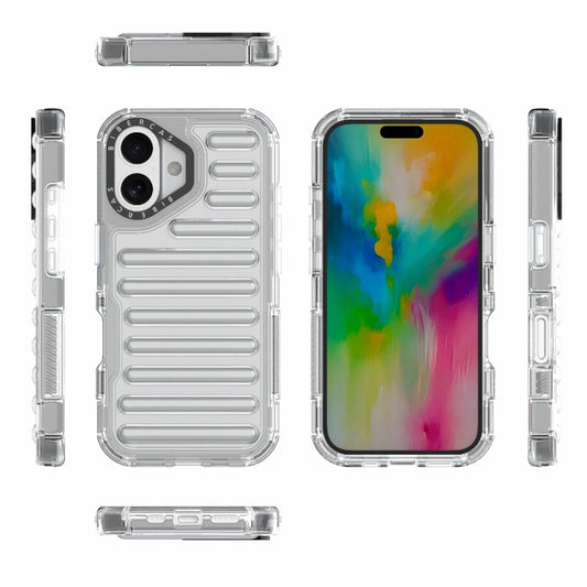 For iPhone 16 High Transparency TPU Hybrid PC Airbag Phone Case(Transparent) by buy2fix