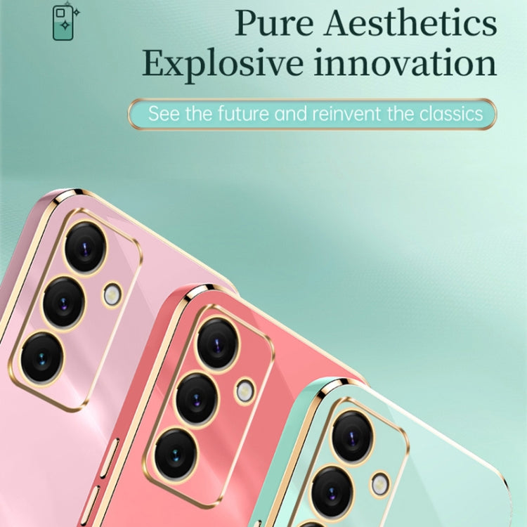 For Samsung Galaxy S24 FE 5G XINLI Straight Edge 6D Electroplate TPU Phone Case(Mint Green) by XINLI