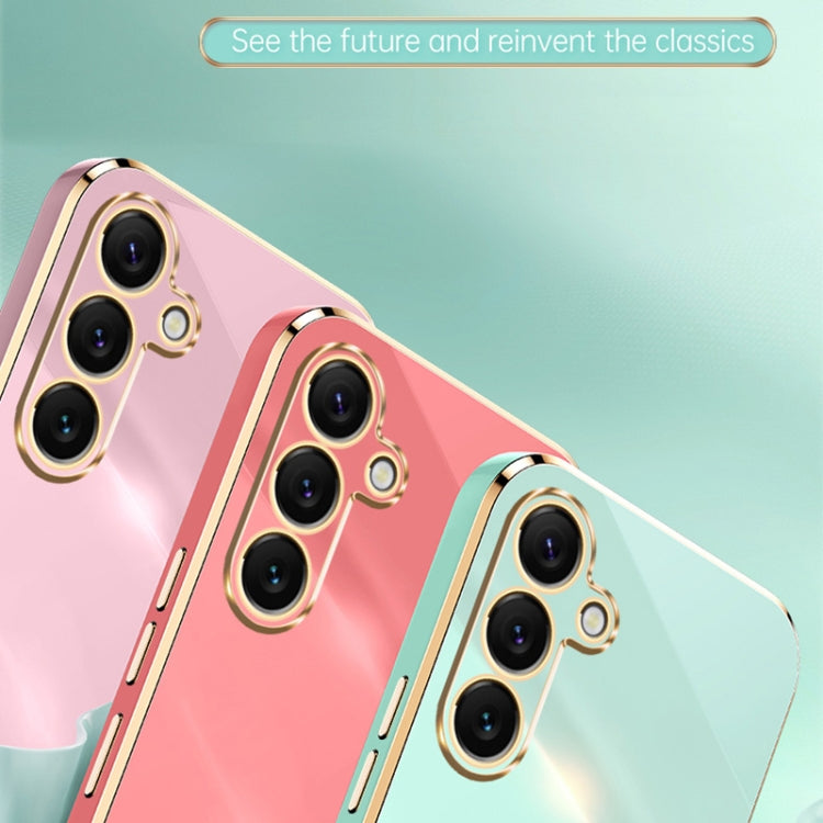 For Samsung Galaxy S25+ 5G XINLI Straight Edge 6D Electroplate TPU Phone Case(Pink) by XINLI