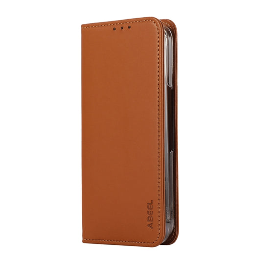 For Google Pixel 9 Pro Fold ABEEL RFID Magnetic Flip Leather Phone Case(Brown) by buy2fix