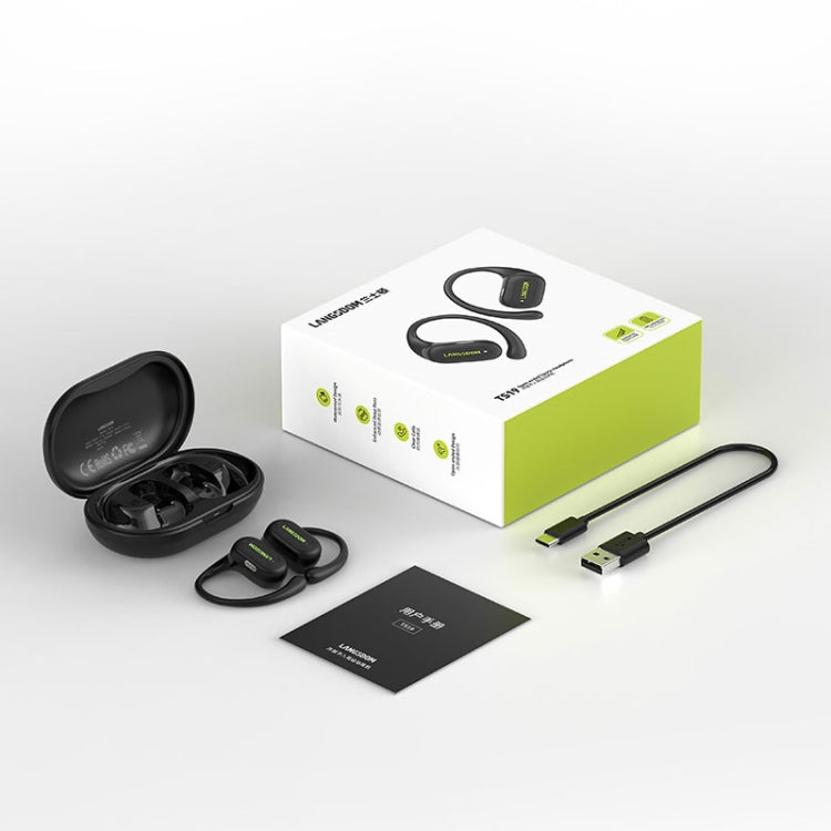 Langsdom TS19 Ear-mounted ENC Noise Reduction Wireless Bluetooth Earphone(Black Green) by Langsdom