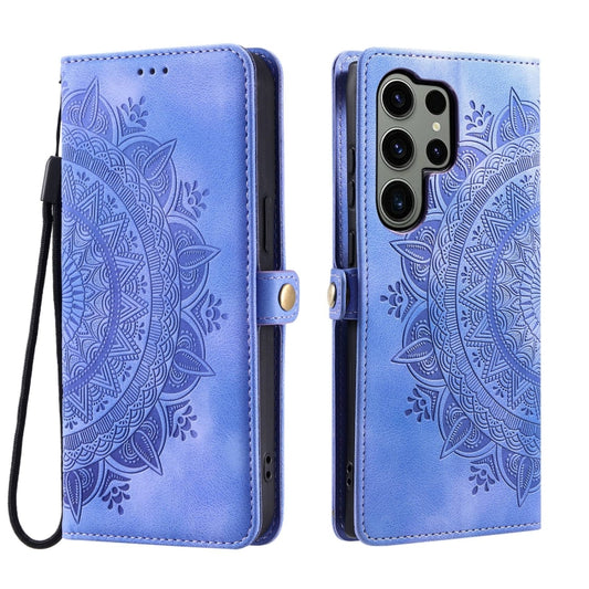 For Samsung Galaxy S25 Ultra 5G Skin Feel Totem Embossed Leather Phone Case(Purple) by buy2fix