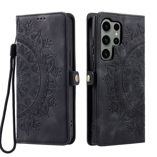 For Samsung Galaxy S25 Ultra 5G Skin Feel Totem Embossed Leather Phone Case(Black) by buy2fix