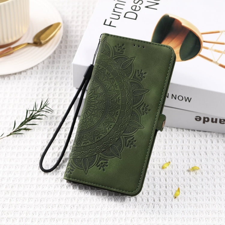 For Samsung Galaxy S25+ 5G Skin Feel Totem Embossed Leather Phone Case(Deep Green) - Galaxy S25+ 5G Cases by buy2fix | Online Shopping UK | buy2fix