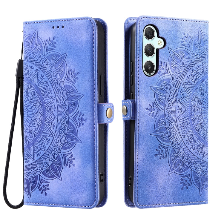 For Samsung Galaxy S25+ 5G Skin Feel Totem Embossed Leather Phone Case(Purple) - Galaxy S25+ 5G Cases by buy2fix | Online Shopping UK | buy2fix