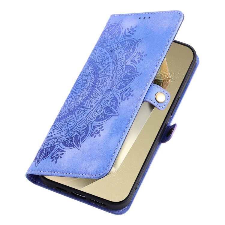 For Samsung Galaxy S25+ 5G Skin Feel Totem Embossed Leather Phone Case(Purple) - Galaxy S25+ 5G Cases by buy2fix | Online Shopping UK | buy2fix