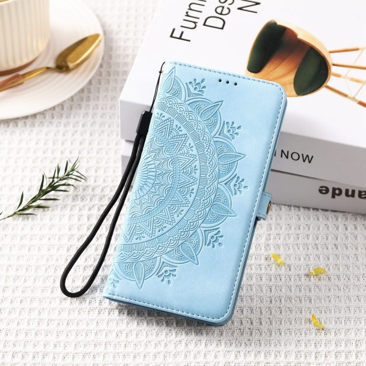 For Samsung Galaxy S25+ 5G Skin Feel Totem Embossed Leather Phone Case(Blue) - Galaxy S25+ 5G Cases by buy2fix | Online Shopping UK | buy2fix