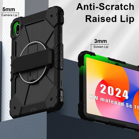 For Huawei MatePad SE 11 2024 Contrast Color Robot Silicone Hybrid PC Tablet Case(Black) by buy2fix