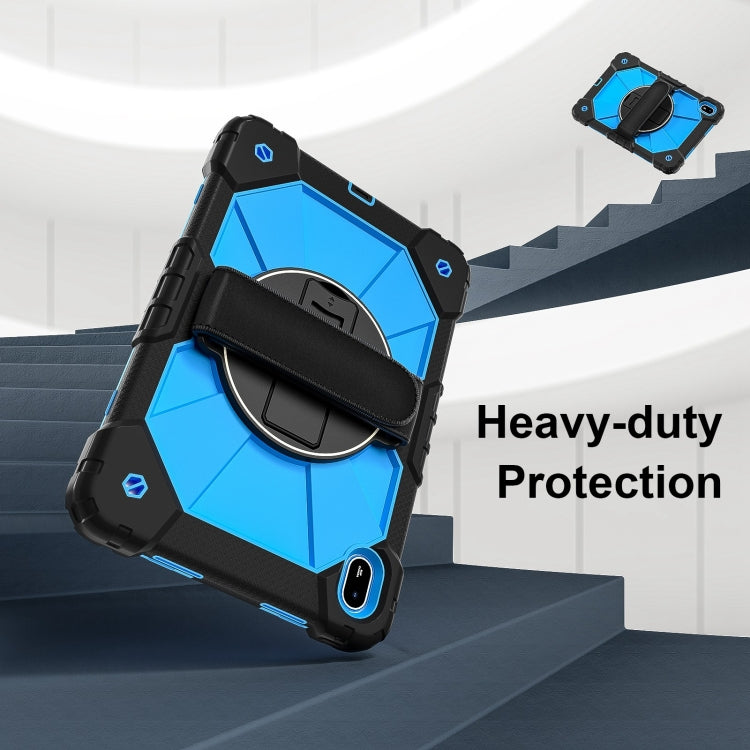 For Huawei MatePad SE 11 2024 Contrast Color Robot Silicone Hybrid PC Tablet Case(Black Blue) by buy2fix