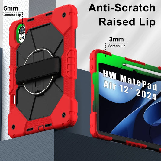 For Huawei MatePad Air 12 2024 Contrast Color Robot Silicone Hybrid PC Tablet Case(Red Black) by buy2fix