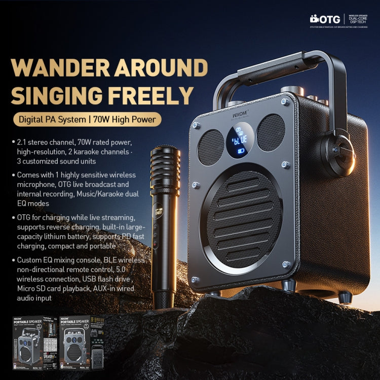 WK Beluga D7 Conductor HiFi Outdoor Portable Bluetooth Speaker(Black) - Desktop Speaker by WK | Online Shopping UK | buy2fix