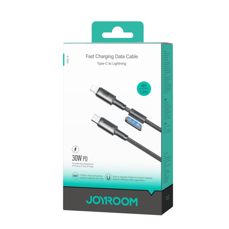 JOYROOM S-A50 3A 480Mbps Fast Charging Data Cable, Type-C to 8 Pin Cable, Length: 1.2m(Dark Gray) by JOYROOM