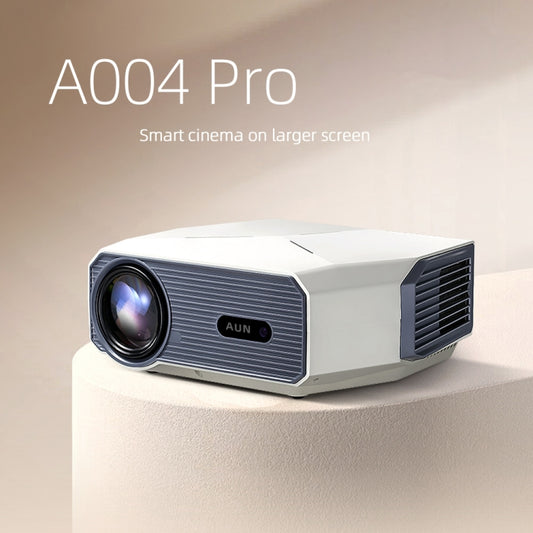 AUN A004 Pro 1920 x 1080P 9000Lumen Android 9.0 Portable LCD Projector, US Plug(White) by AUN
