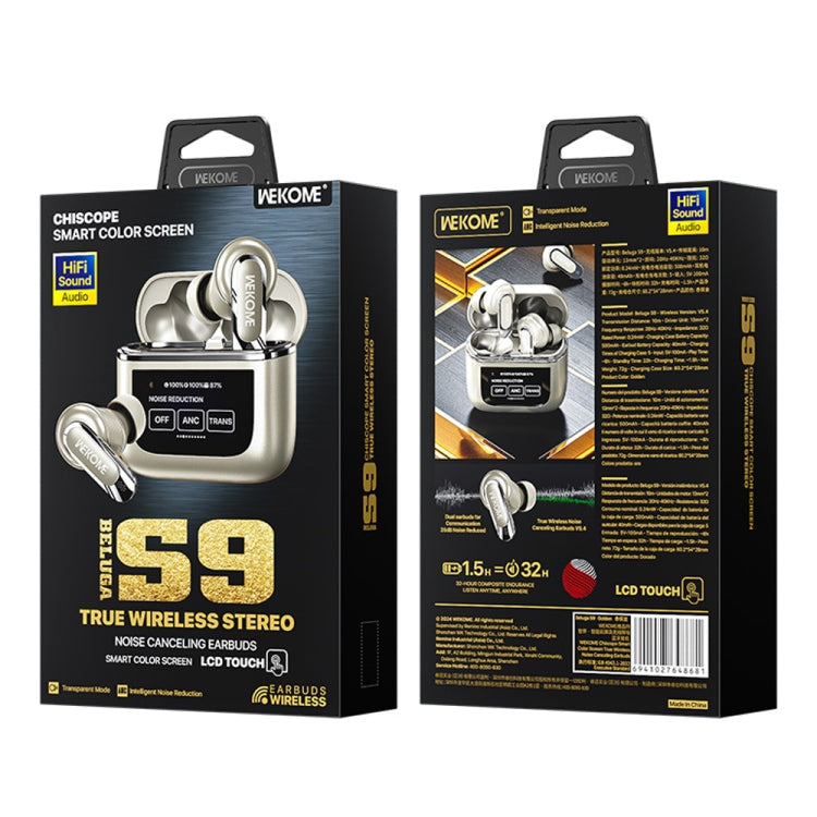 WK Beluga S9 Smart Color Screen True Wireless Noise Reduction Bluetooth Earphone(Gold) - TWS Earphone by WK | Online Shopping UK | buy2fix