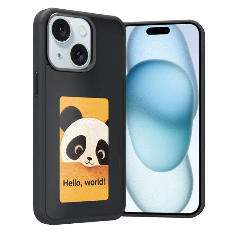 For iPhone 15 Four-Color E-ink Screen NFC DIY Phone Case(Black) - iPhone 15 Cases by buy2fix | Online Shopping UK | buy2fix