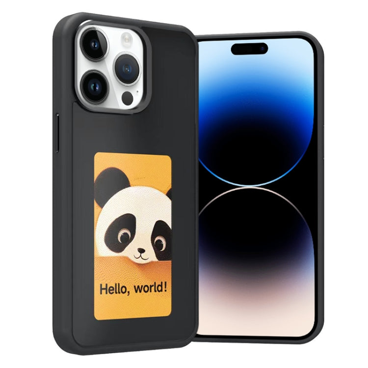 For iPhone 14 Pro Four-Color E-ink Screen NFC DIY Phone Case(Black) - iPhone 14 Pro Cases by buy2fix | Online Shopping UK | buy2fix