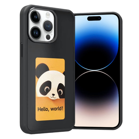 For iPhone 14 Pro Four-Color E-ink Screen NFC DIY Phone Case(Black) - iPhone 14 Pro Cases by buy2fix | Online Shopping UK | buy2fix