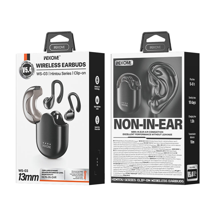 WK WS-03 Yindou Ear-mounted Air Conduction Bluetooth Earphone(Black) - Bluetooth Earphone by WK | Online Shopping UK | buy2fix