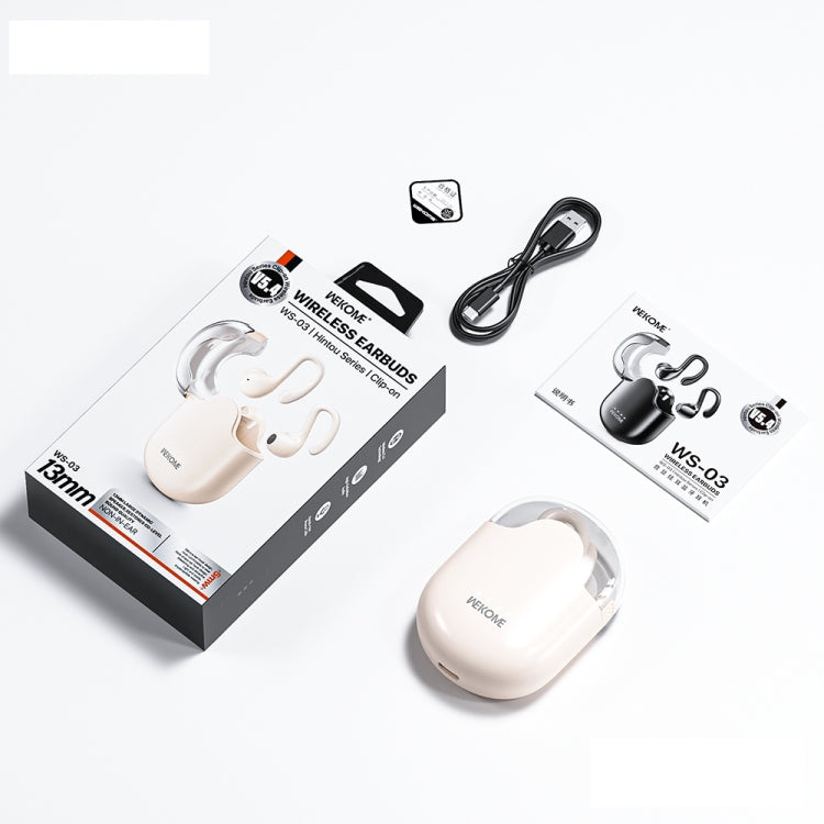 WK WS-03 Yindou Ear-mounted Air Conduction Bluetooth Earphone(White) - Bluetooth Earphone by WK | Online Shopping UK | buy2fix