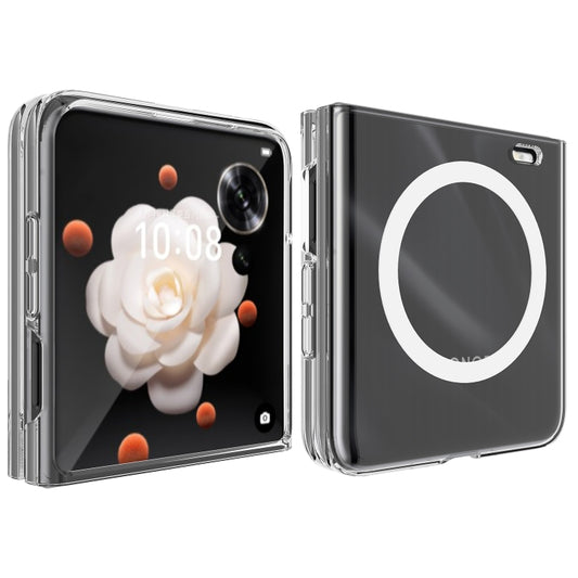 For Honor Magic V Flip Scratchproof PC Transparent MagSafe Phone Case(Transparent) by buy2fix