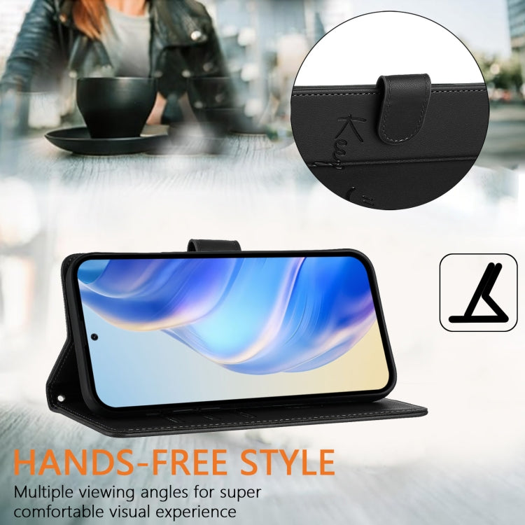 For Samsung Galaxy S25+ 5G Smile Embossing RFID Leather Phone Case(Black) - Galaxy S25+ 5G Cases by buy2fix | Online Shopping UK | buy2fix