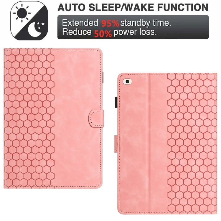 For iPad Pro 9.7 / 9.7 2018 / 2017 Honeycomb Embossed Leather Smart Tablet Case(Pink) - iPad 9.7 (2018) & (2017) Cases by buy2fix | Online Shopping UK | buy2fix