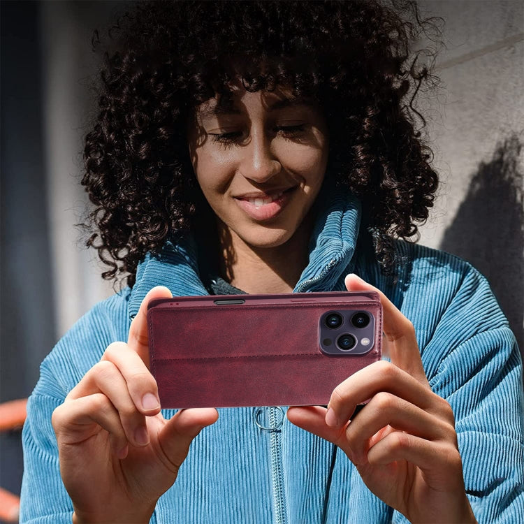 For iPhone 16 Pro LC.IMEEKE RFID Anti-theft Leather Phone Case(Red) by LC.IMEEKE